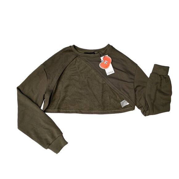 NWT CIDER TERRY ROUND NECK CROP SWEATSHIRT Size S - Picture 6 of 8